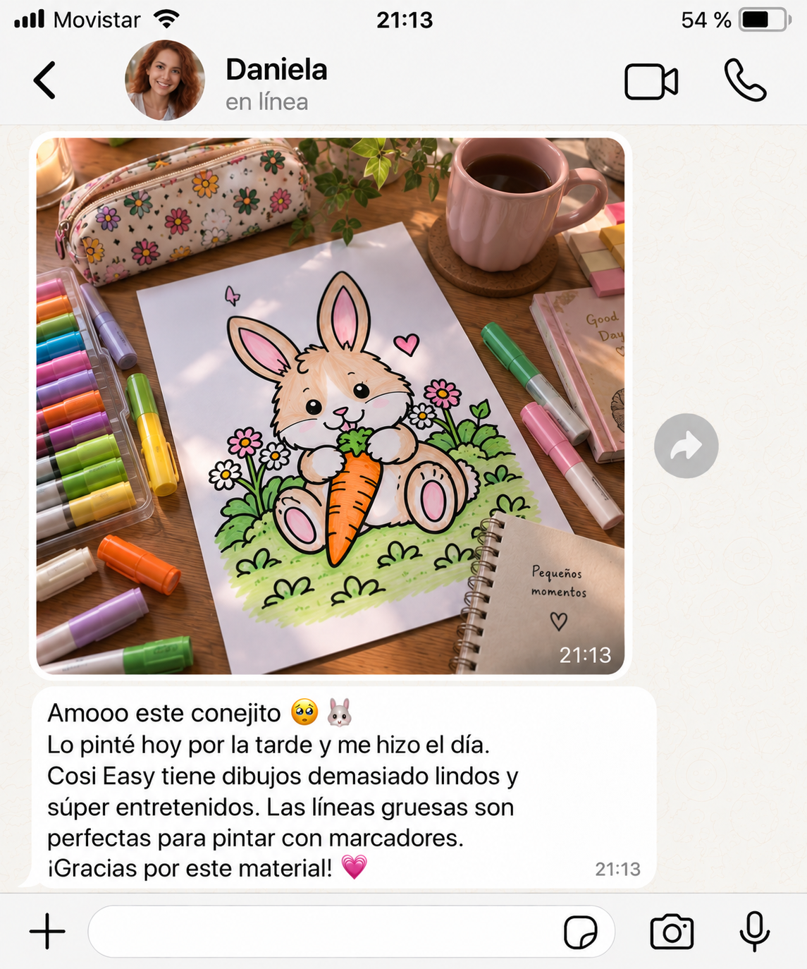 Mensaje de Daniela sobre Cozy & Easy