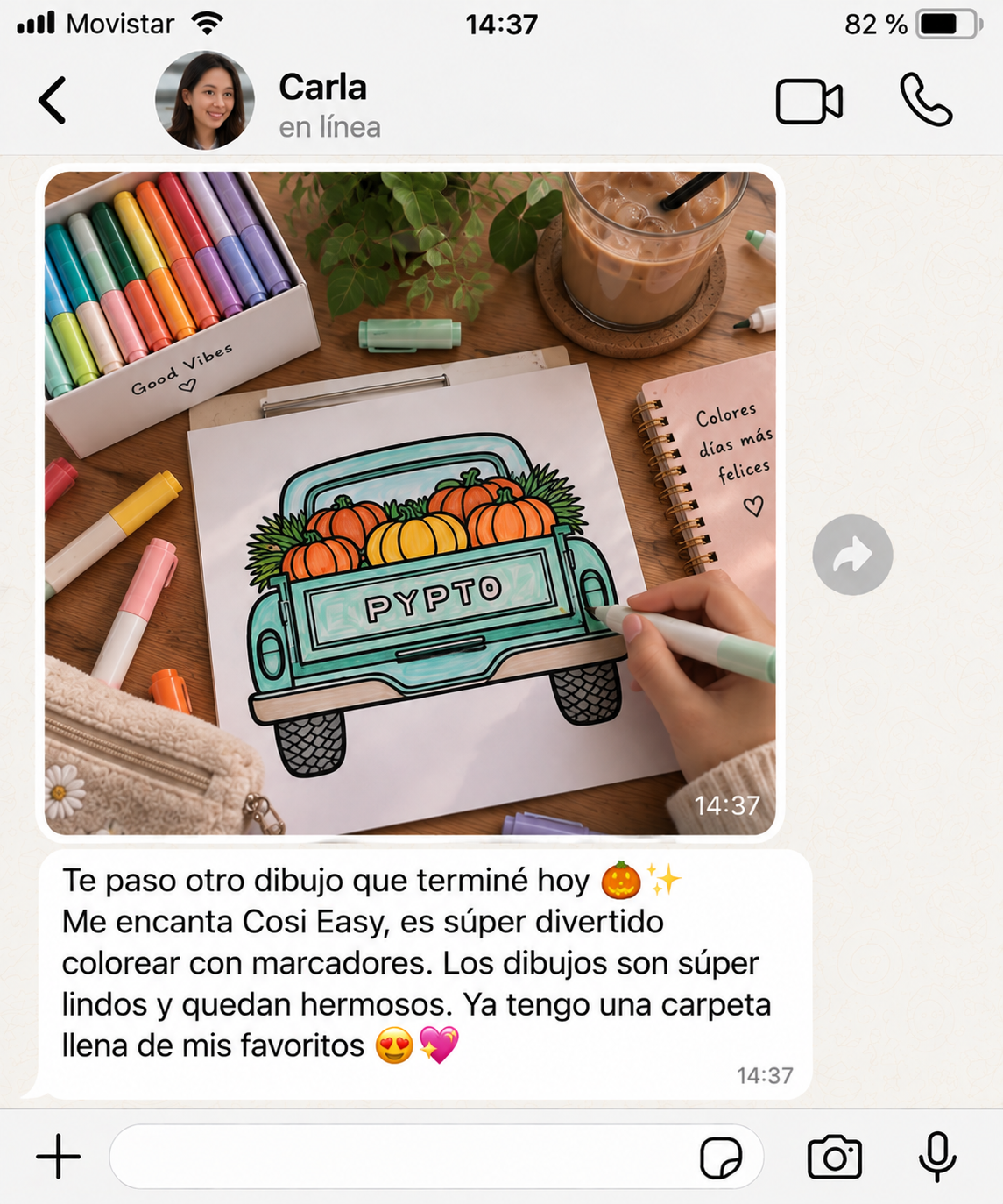 Mensaje de Carla sobre Cozy & Easy